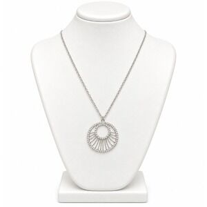 Sofia by Sofia Vergara Gunmetal Rhinestone Sunburst Pendant Necklace 18-20in